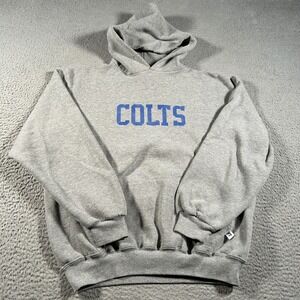 Vintage Russell NFL Indianapolis Colts Hoodie Men Large Gray‎ Athletic Muniz 21
